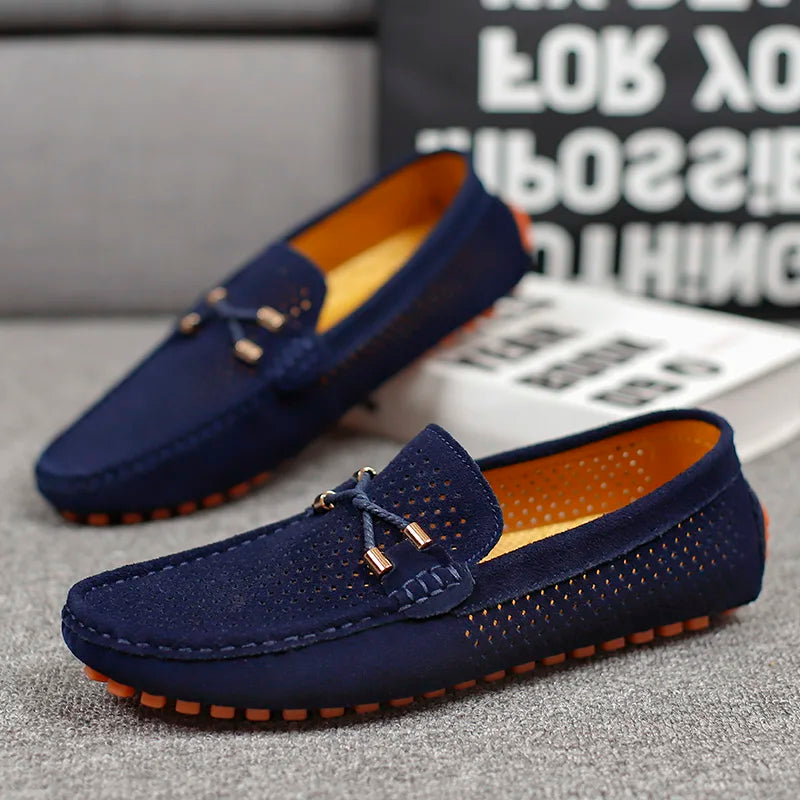 Versatile men's casual slip-on loafers, perfect for effortless style & all-season comfort.