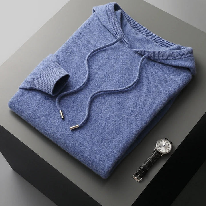 Classic men's pullover hoodie, essential for casual comfort & versatile layering.