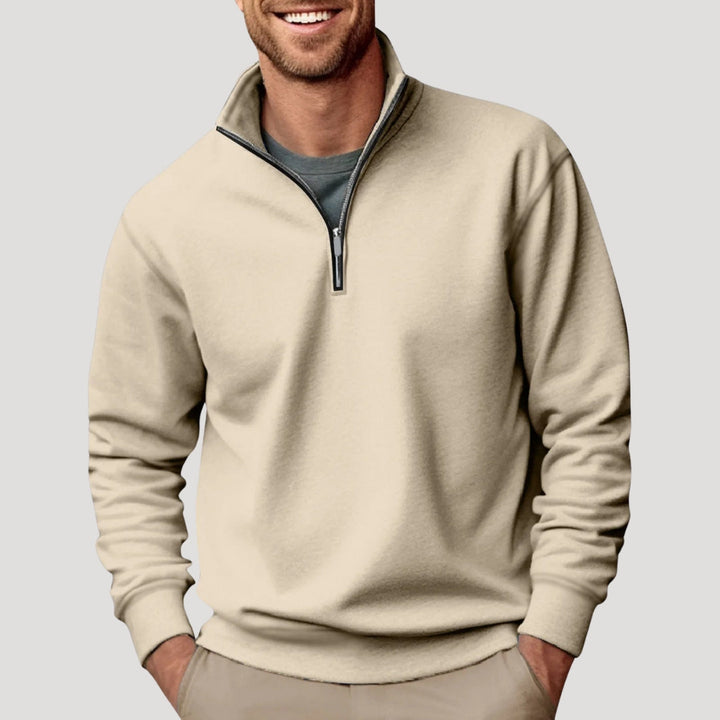 Cozy men's quarter-zip sweatshirt for ultimate comfort, perfect for casual everyday style.