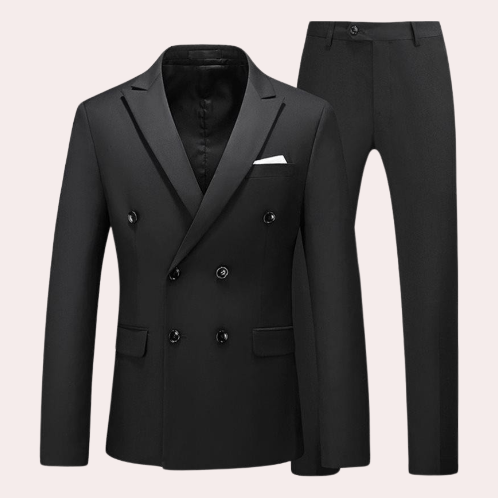 Men's classic 2-piece Vincent suit for timeless style, perfect for formal business attire & events.