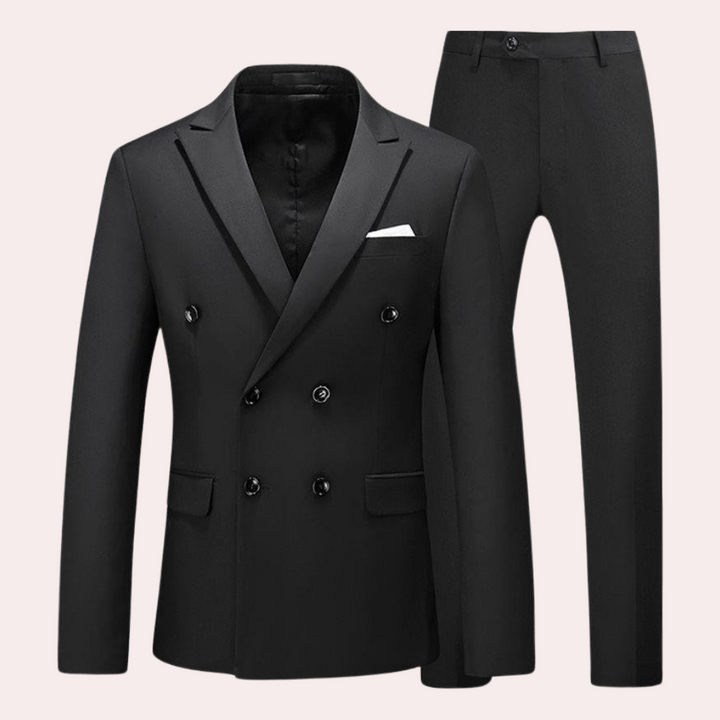 Men's classic 2-piece Vincent suit for timeless style, perfect for formal business attire & events.