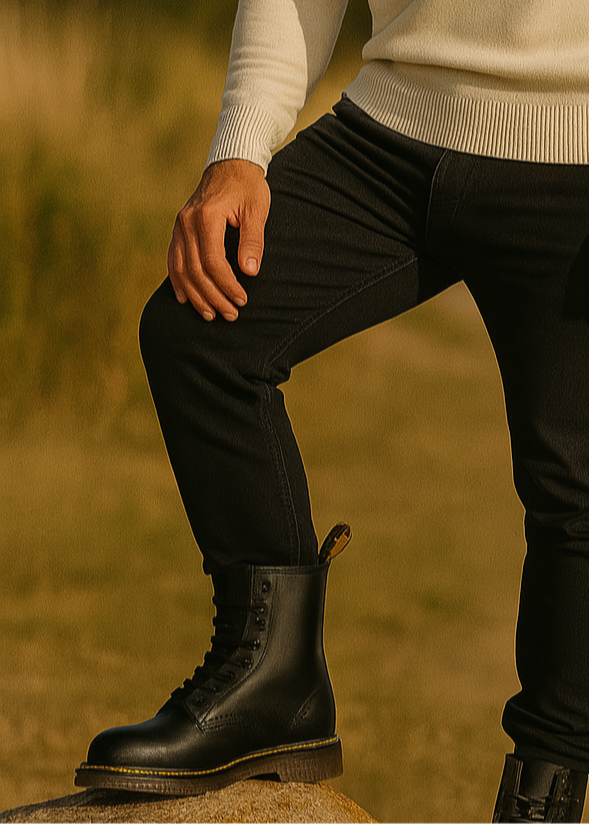 Everyday men's Chelsea boots in casual black, featuring easy slip-on design and durable grip outsole for comfort.
