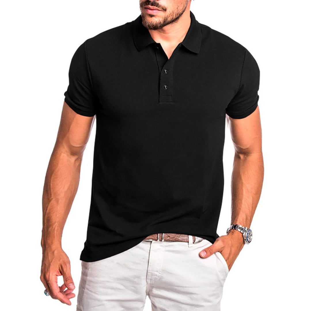 Men's collared classic fit polo, smart casual short sleeve shirt, men's fashion essential.
