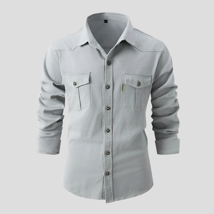 Everyday men's long-sleeve button-down shirt, a classic, versatile choice for effortless style.