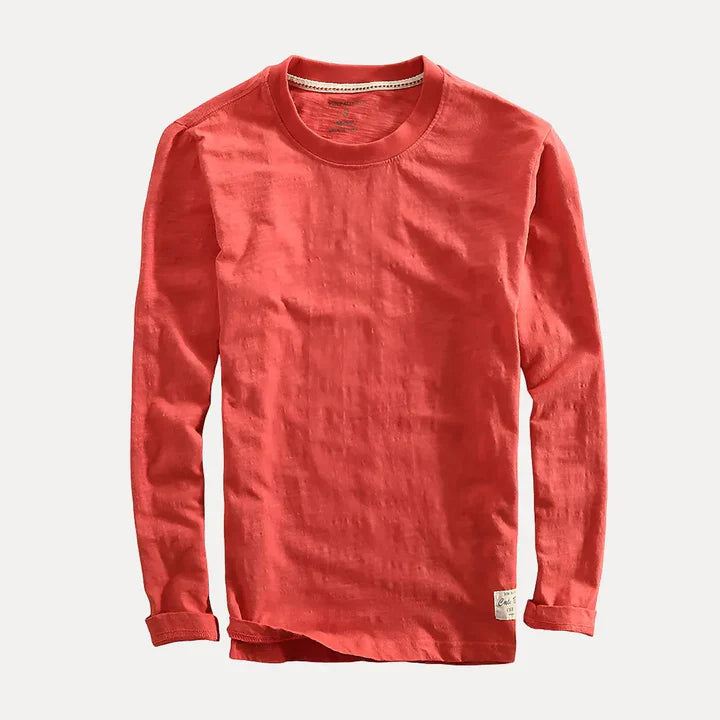 Men's classic long sleeve crew neck pullover shirt, perfect for casual wear & everyday fashion.