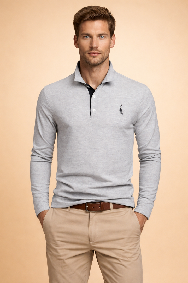Classic men's long sleeve polo, great for smart casual events or relaxed everyday men's wear.