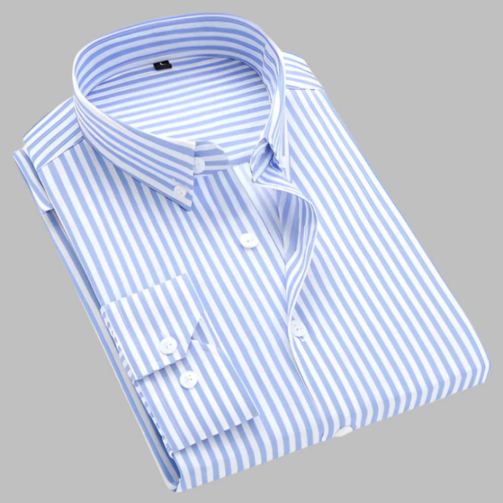 Stylish men's long sleeve plaid Oxford button-down shirt, perfect for versatile spring & autumn casual wear.