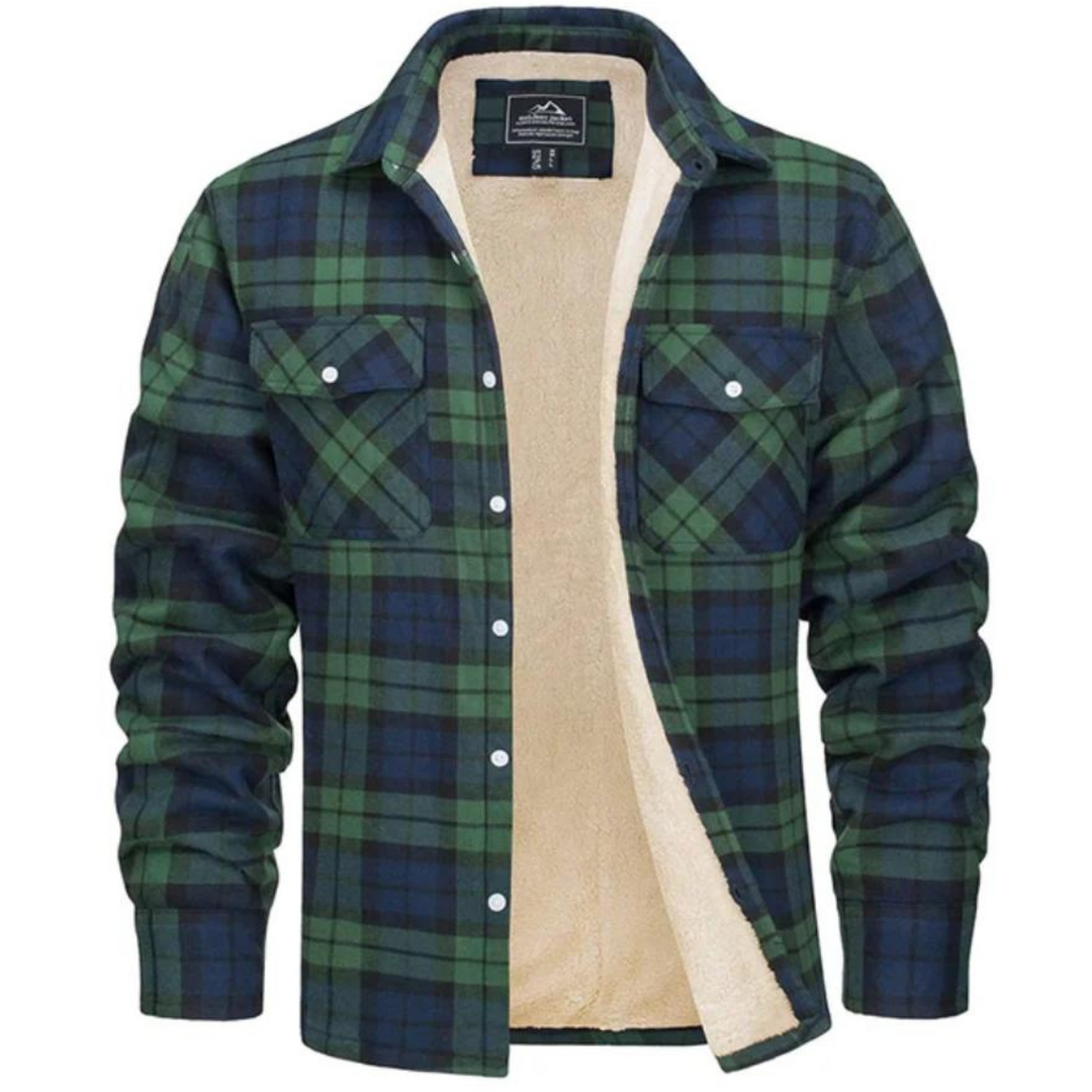 Stylish men's plaid fashion jacket. Classic outerwear designed for winter and casual everyday wear.