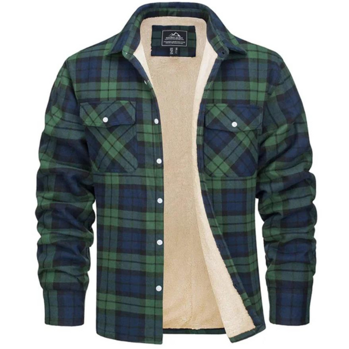 Stylish men's plaid fashion jacket. Classic outerwear designed for winter and casual everyday wear.