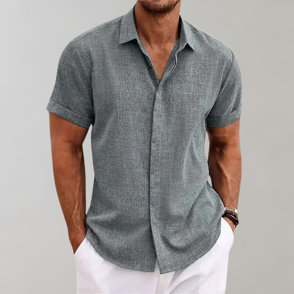 High-quality Men's Classic Polo Shirt, featuring a sophisticated button collar and comfortable short sleeves.
