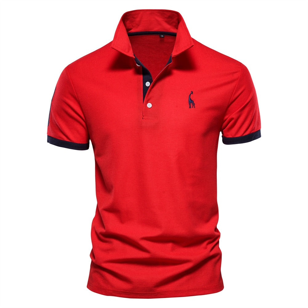 Comfortable men's classic polo shirt. Stylish design with contrast collar, great for summer casual wear.
