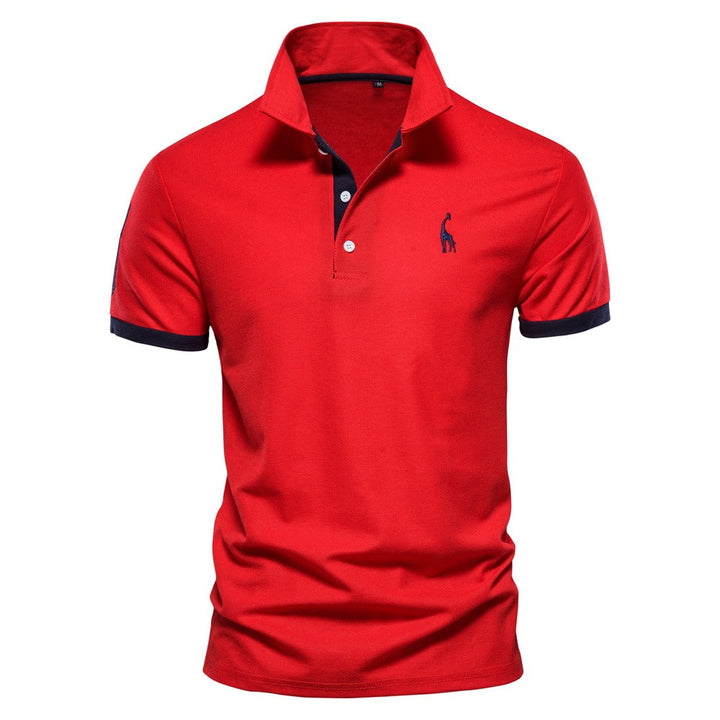 Comfortable men's classic polo shirt. Stylish design with contrast collar, great for summer casual wear.