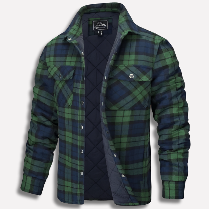 Comfortable men's long sleeve plaid shirt. Classic lumberjack style, perfect for fall & spring casual fashion.