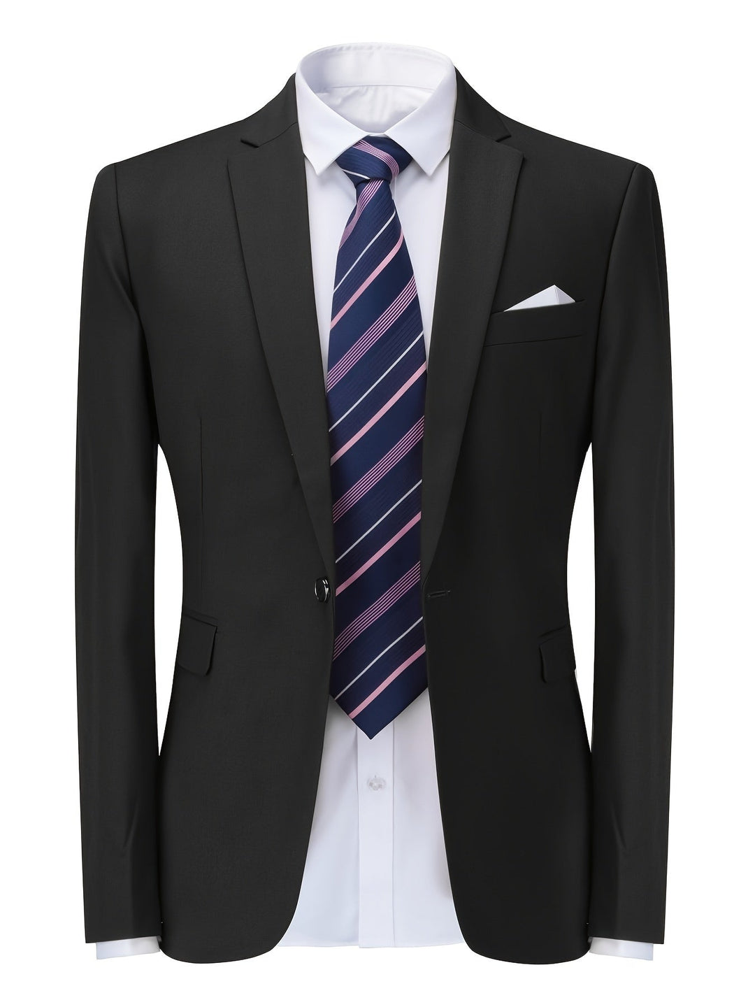 Floris men's solid blazer, a classic tailored fit jacket for smart casual & office fashion.