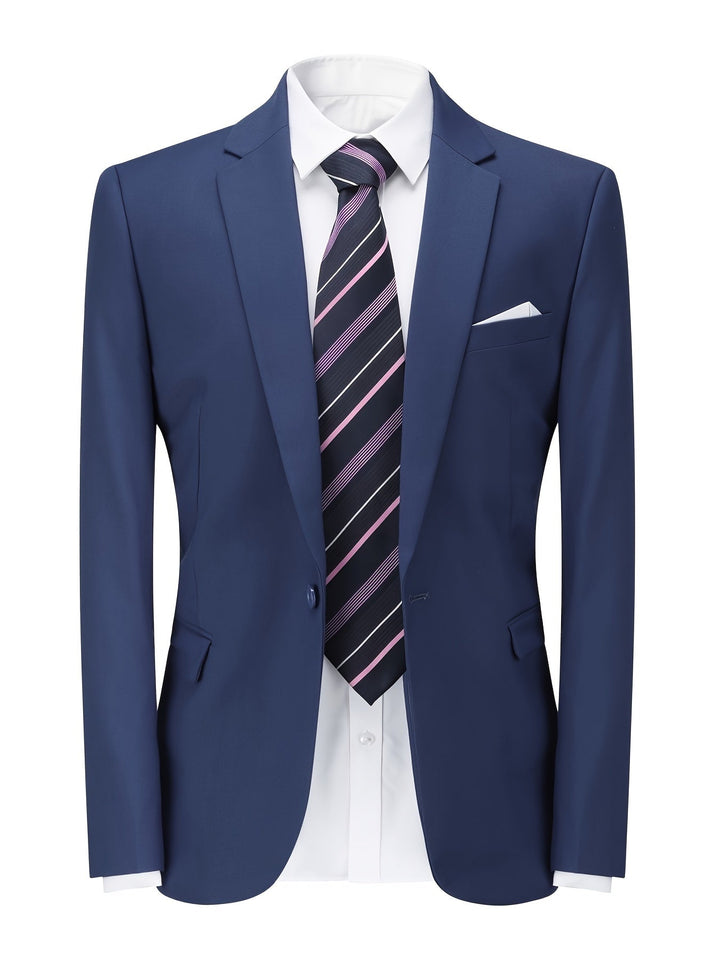 Professional men's solid business blazer, a timeless classic formal jacket for sophisticated style.
