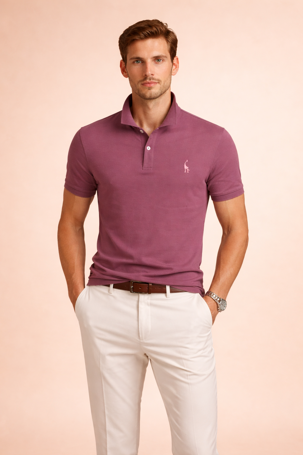 High-quality men's tailored polo shirt, a classic choice for smart casual occasions and summer fashion.