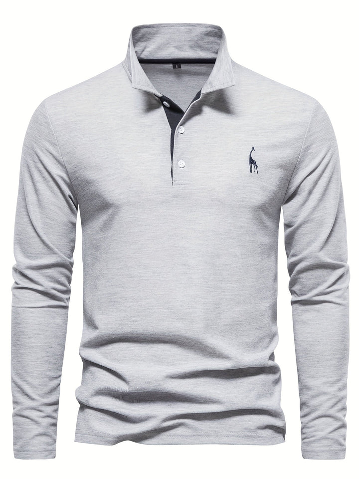Men's comfortable long sleeve polo shirt, ideal for everyday casual wear.