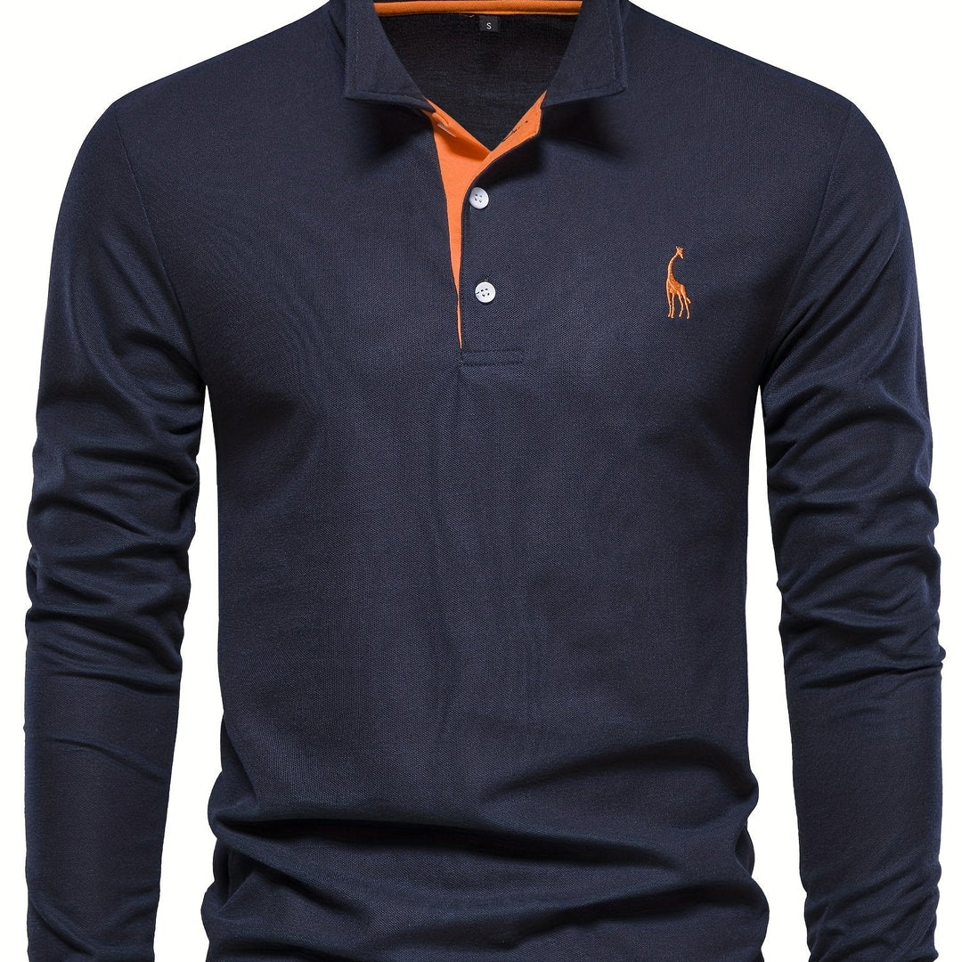 Men's long sleeve polo, perfect for cooler weather comfort and smart casual style.