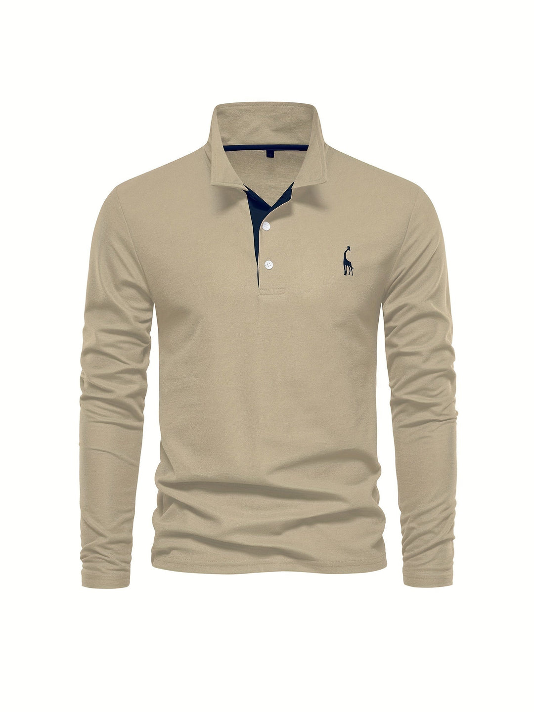 Classic fit men's long sleeve polo shirt, ensuring comfort and a timeless look.