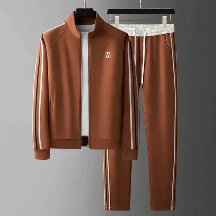 Modern men's relaxed fit tracksuit. Comfortable two-piece set, perfect as stylish loungewear or casual athletic everyday wear.
