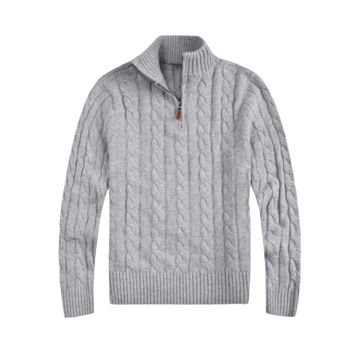 Versatile men's long sleeve half zip pullover sweater for smart casual outfits & everyday fashion. Modern comfort.
