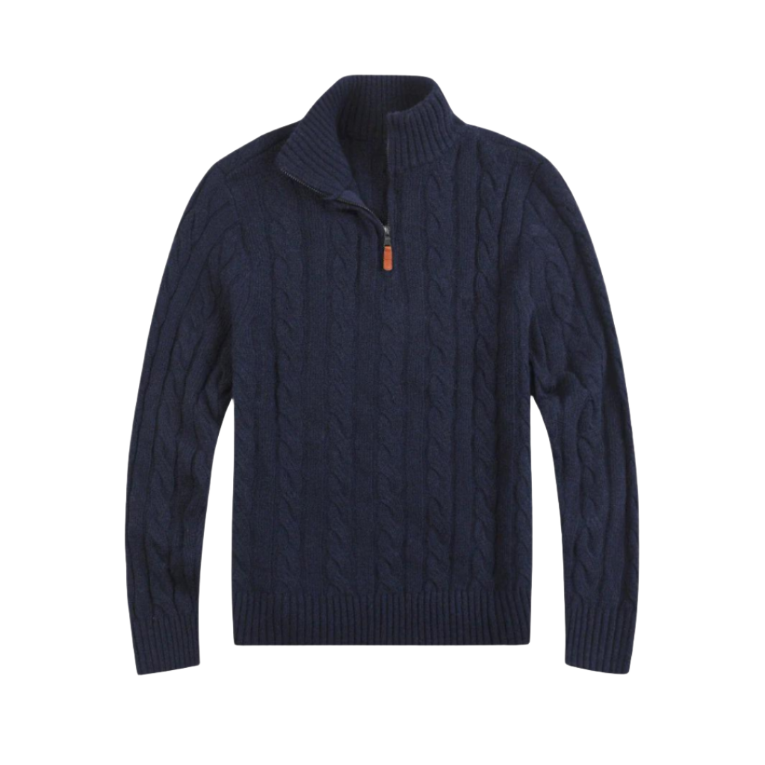 Stylish men's half zip sweater, ideal for casual wear. A comfortable long sleeve pullover for modern fashion.