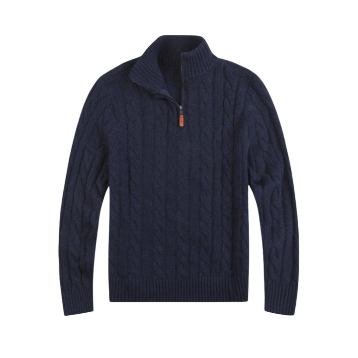 Stylish men's half zip sweater, ideal for casual wear. A comfortable long sleeve pullover for modern fashion.