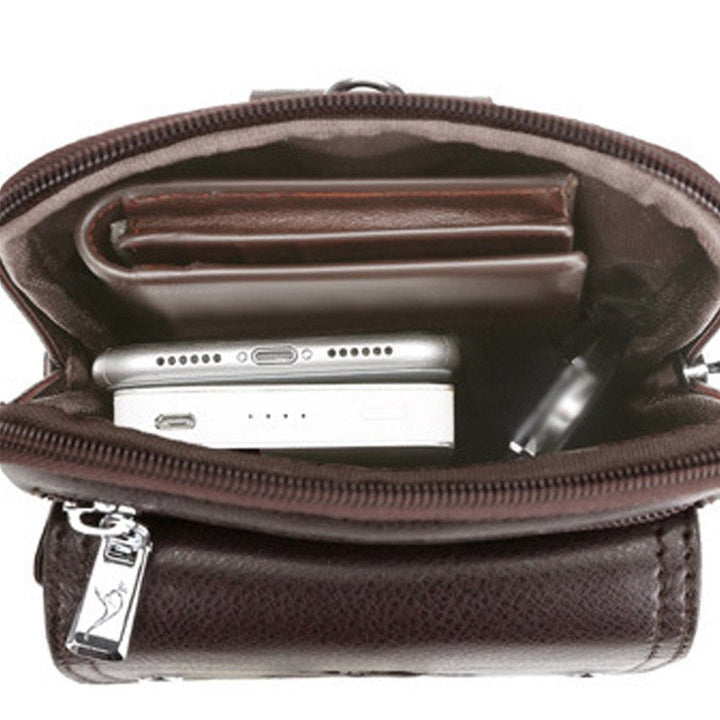 Versatile men's compact PU leather shoulder bag with adjustable strap for secure and convenient daily carry.