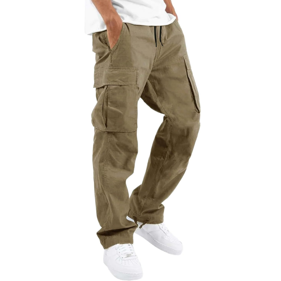 Front view of men's versatile Arno cargo joggers, showcasing comfortable design & ample pocket space.
