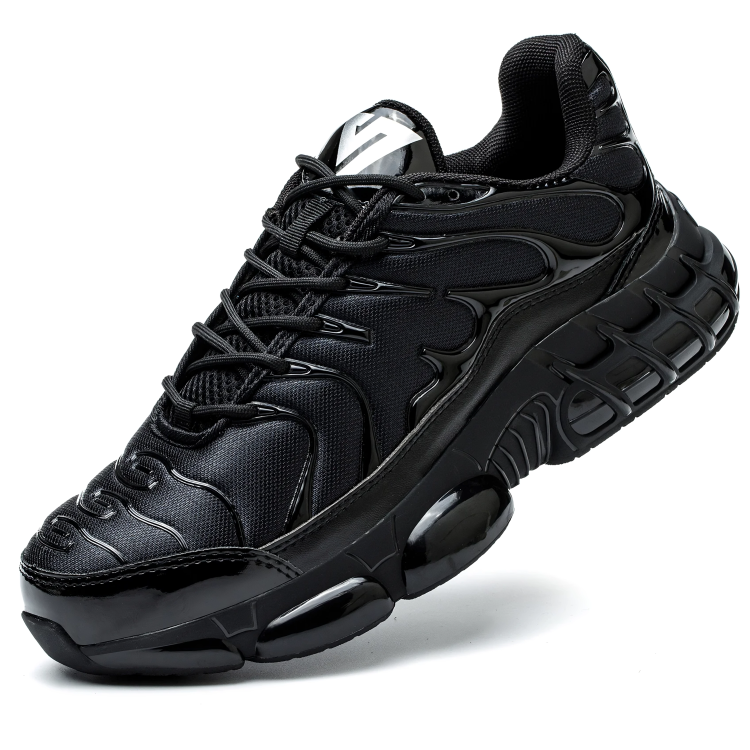 Men's durable steel toe safety work shoes, low-top sneakers for industrial workplace protection & comfort.