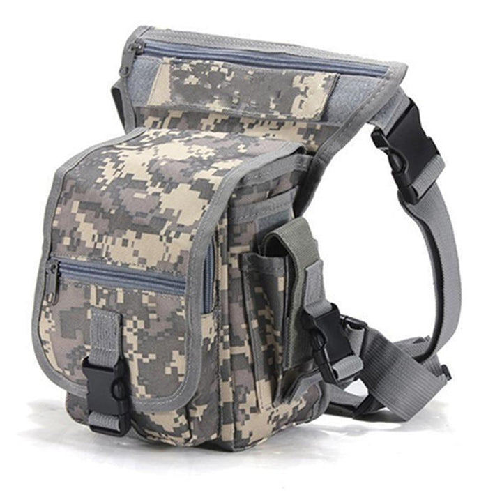 Men's adventure-ready tactical drop leg bag, water-resistant, durable for hiking & outdoor activities.