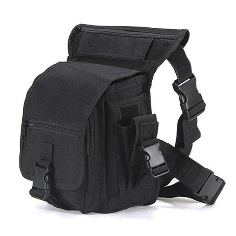 Secure men's water-resistant tactical drop leg bag, multi-pocket design for outdoor gear & travel.
