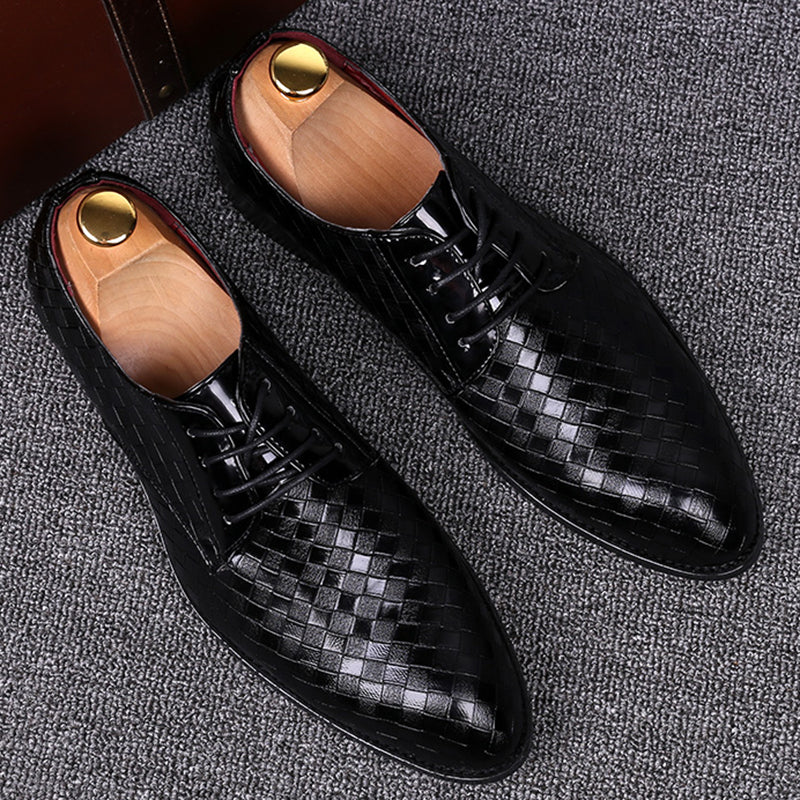 Stylish men's lace-up business dress shoes, perfect for office, formal events, and smart casual outfits.