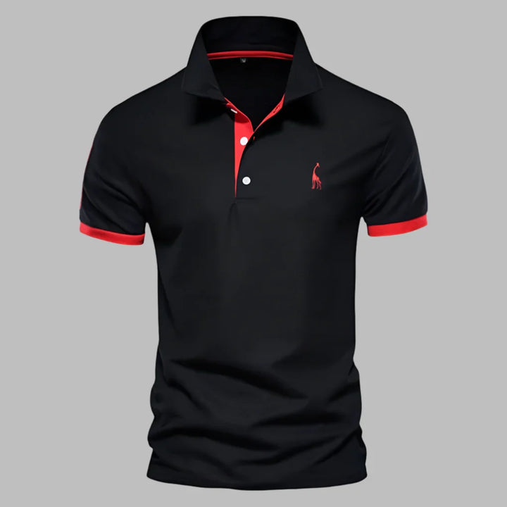 Versatile men's classic polo shirt in black, perfect for business casual and comfort.