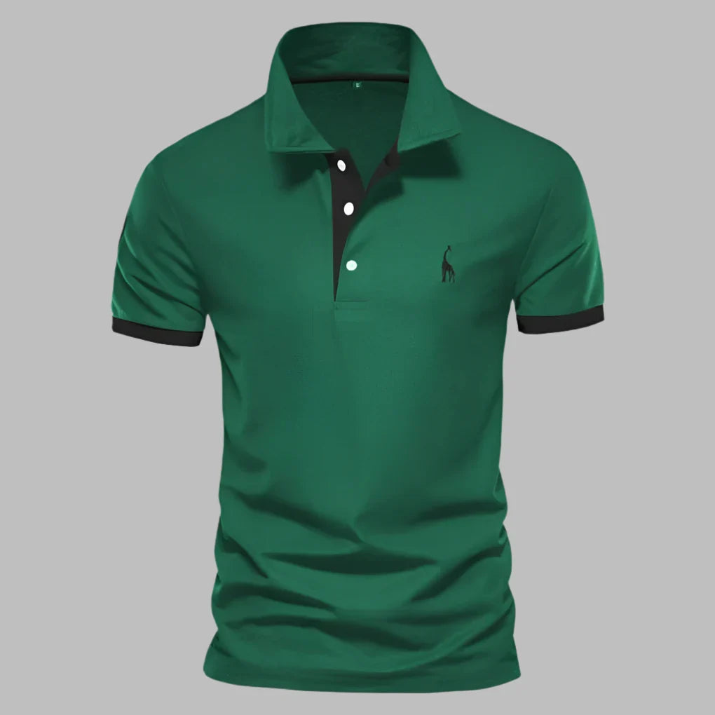 Stylish men's short sleeve polo shirt, elegant & comfortable for any smart casual occasion.