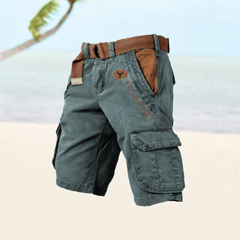 Durable men's tactical cargo shorts. Versatile for daily wear, hiking, or casual outings.
