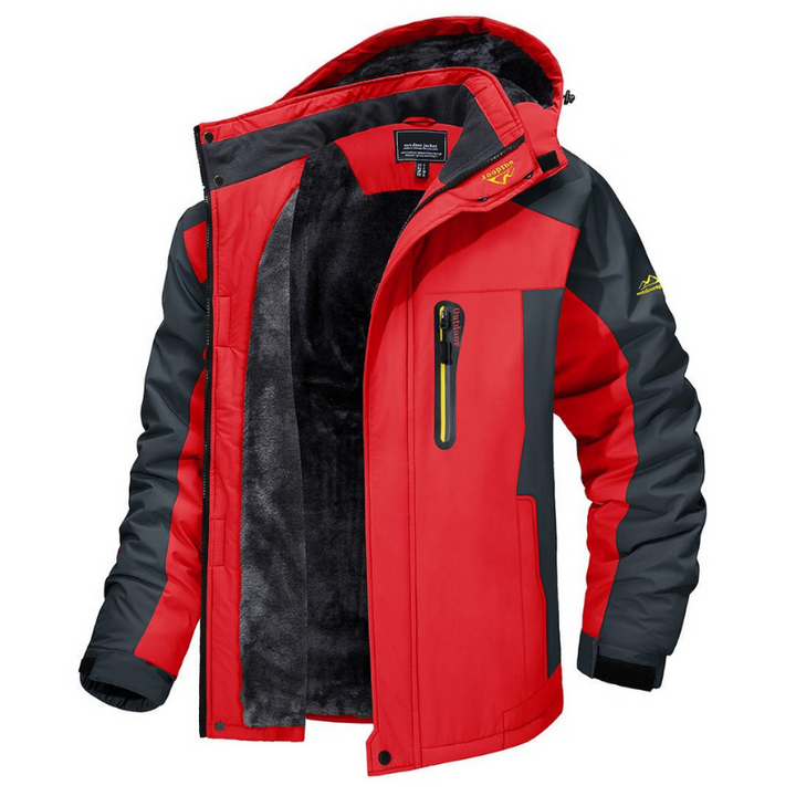 Warm men's Everest insulated winter coat, essential for cold weather skiing, hiking, & outdoor gear.