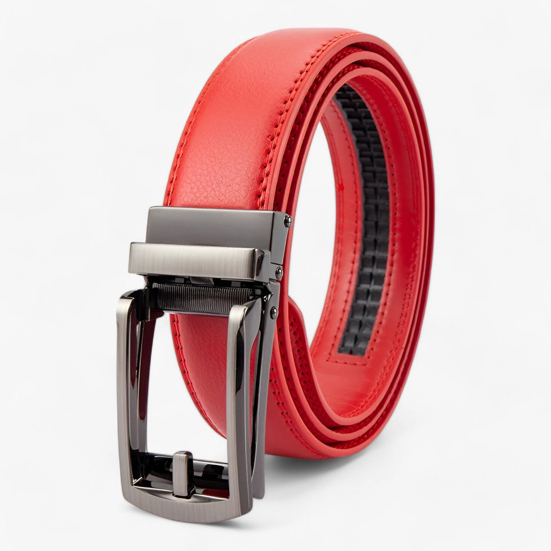 Men's genuine cowhide leather belt for versatile styling, suitable for dress or casual outfits. Durable fashion accessory.