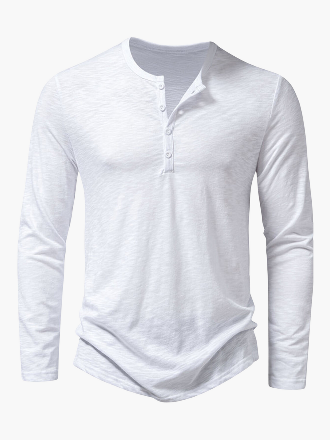 Navy Blue Men's Henley Long Sleeve Shirt. A versatile casual top with button detail for everyday comfort & style.