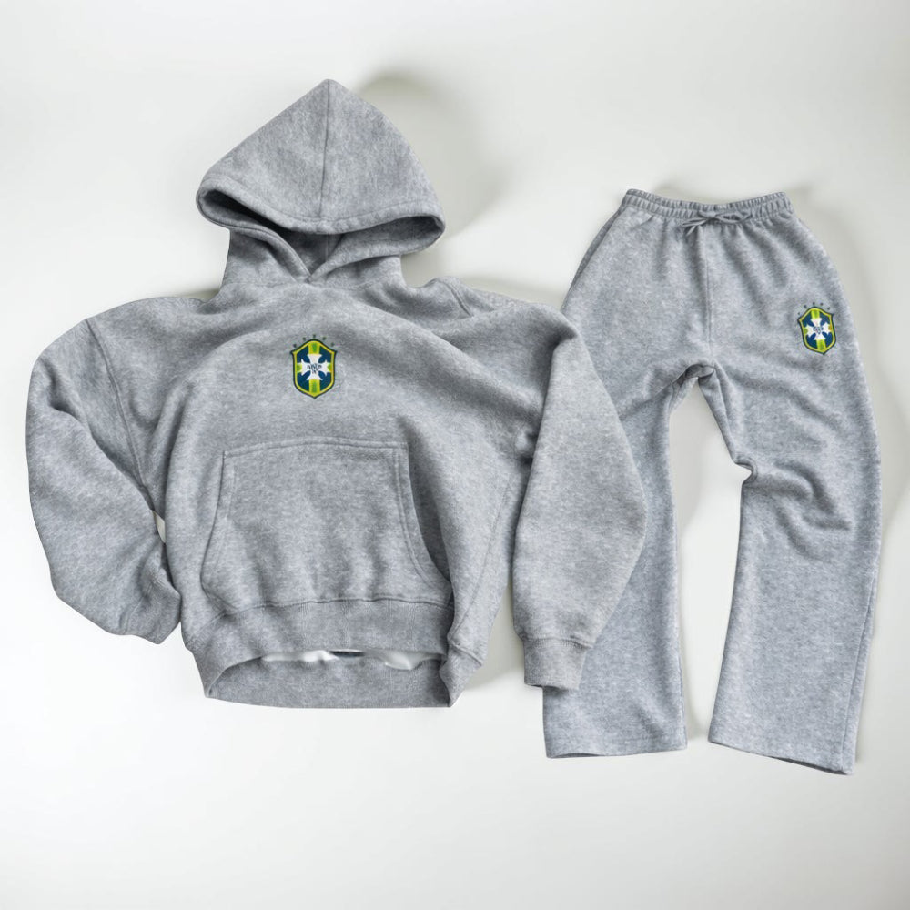 Stylish men's hooded full body loungewear suit in black, combining comfort with modern men's fashion.