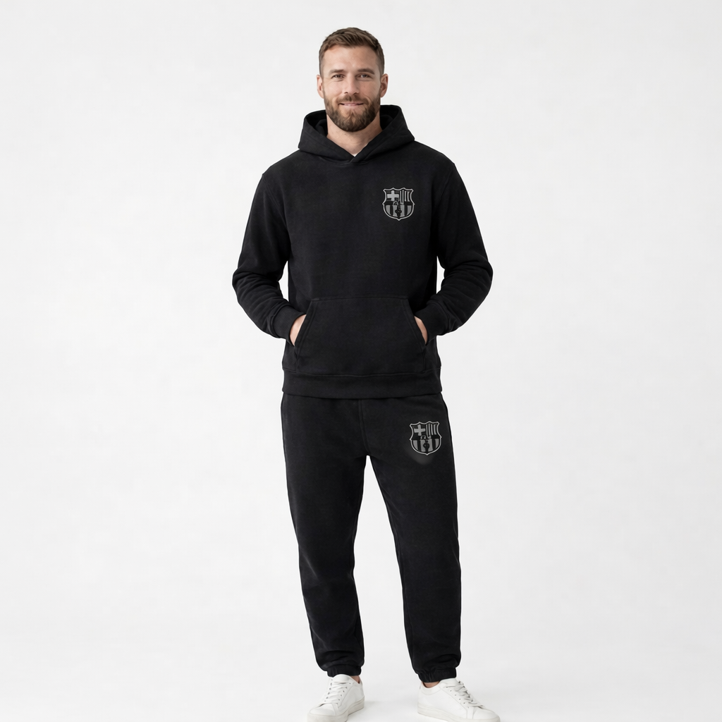 Casual men's hooded full body suit, offering supreme comfort for all-day lounging & relaxation.