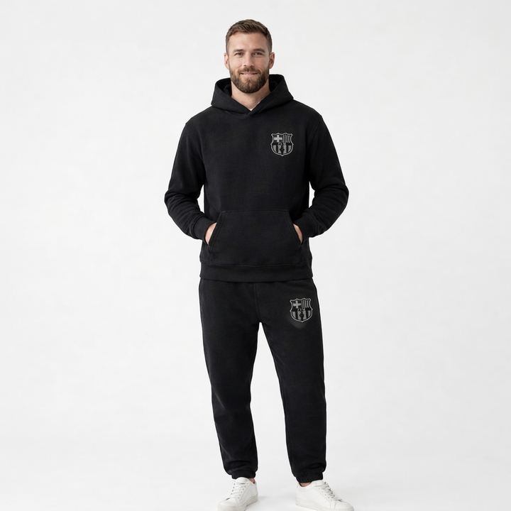 Casual men's hooded full body suit, offering supreme comfort for all-day lounging & relaxation.