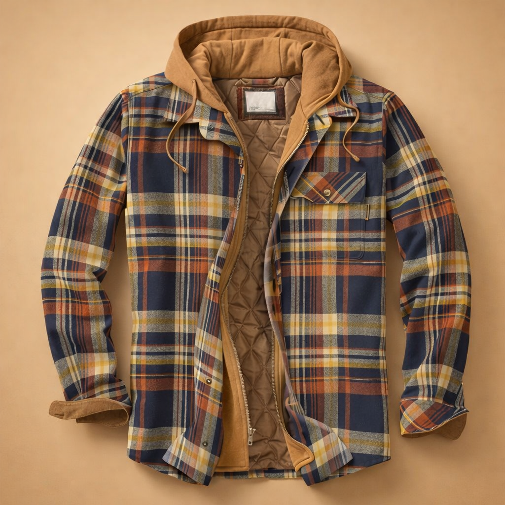 Men's hooded jacket with front closure, modern fit, versatile style for everyday casual outerwear.