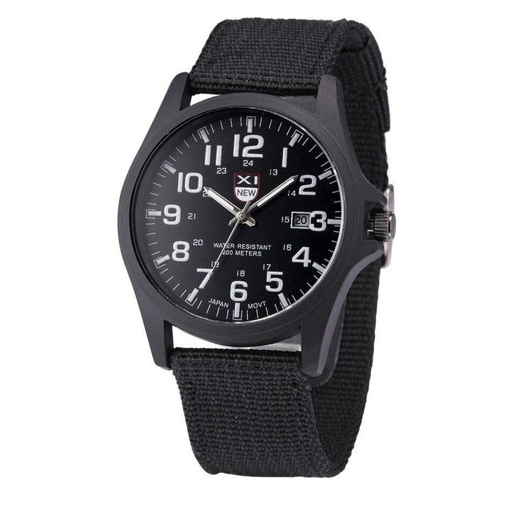 Rugged men's sports watch with illuminated display, perfect for adventure & daily wear.