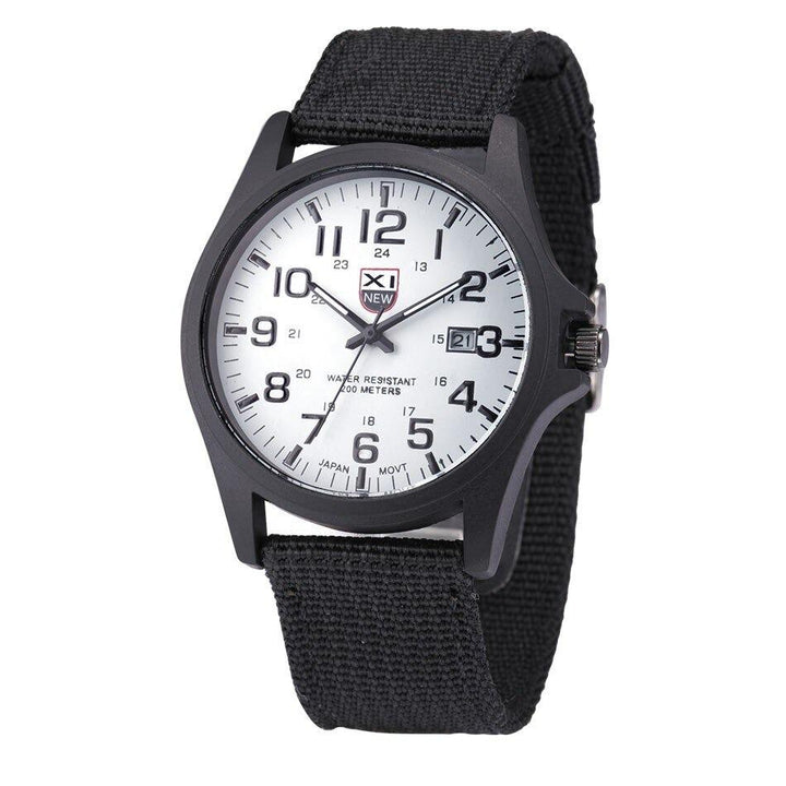 Men's waterproof tactical watch, illuminated for sports, adventure, and daily use.