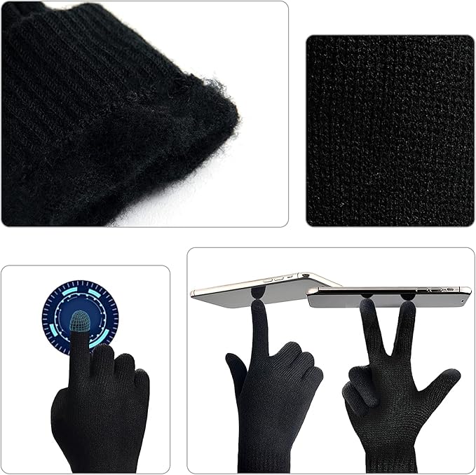 Beanie, scarf & touchscreen gloves: A complete men's winter cold weather set.