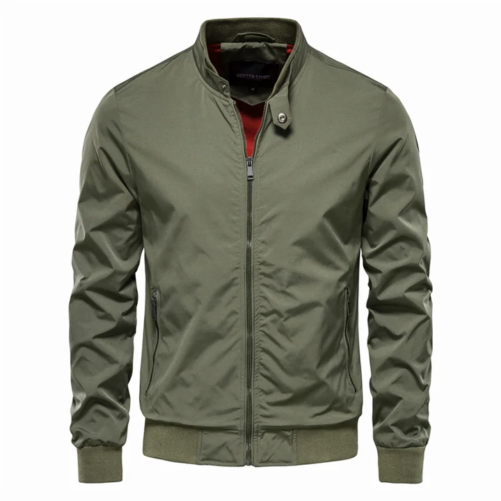Casual men's zip-up windbreaker, lightweight & sporty. Ideal activewear outerwear for spring, summer, or fall.