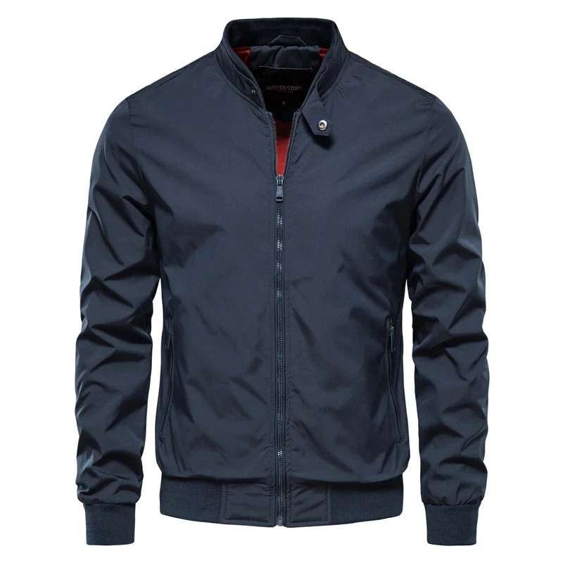 Travel-friendly men's lightweight windbreaker jacket. Water-repellent and all-season activewear outerwear.