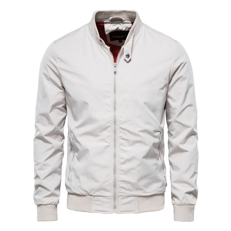 Durable men's lightweight windbreaker, ideal for active wear and all-season protection. Casual zip-up style.