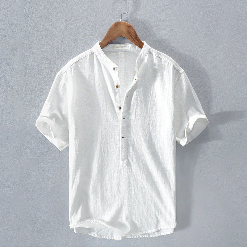 Men's lightweight casual short-sleeve button-up shirt for summer, perfect for beach or vacation outfits.
